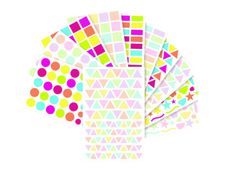 Maildor Initial - adhésif décoratif - géométrique - 20 feuilles - pastel, couleur vive (pack de 1348)