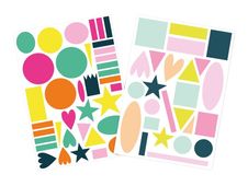 Maildor Baby - jeu d'adhésifs de décoration - 620 pièces - formes géométriques géantes - 20 feuilles