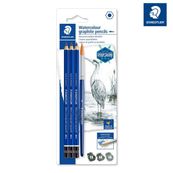 STAEDTLER Mars Lumograph 100A - Crayon de couleur aquarellable - graphite - 4B, 6B, 8B - 3.6 mm (pack de 3)