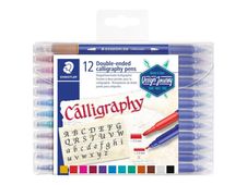 STAEDTLER calligraphy 3005 - 12 feutres double pointe - couleurs assorties