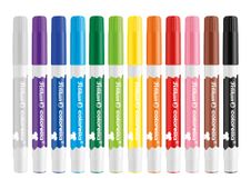 Pelikan Colorella - 12 marqueurs - noir, rouge, bleu clair, jaune, orange, brun, rose, vert clair, gris, bleu foncé, pourpre, vert foncé