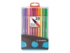 STABILO Pen 68 ColorParade - feutre - noir, vert, jaune, orange, brun, violet, vert clair, bleu d'outremer, rouge foncé, bleu prussien, lilas, gris foncé, bleu foncé, carmin, bleu turquoise, ocre foncé, azur, vert turquoise, rose vif, couleur chair clair