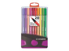 STABILO Pen 68 ColorParade - feutre - noir, vert, jaune, orange, brun, violet, vert clair, bleu d'outremer, rouge foncé, bleu prussien, lilas, gris foncé, bleu foncé, carmin, bleu turquoise, ocre foncé, azur, vert turquoise, rose vif, couleur chair clair