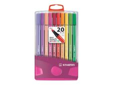 STABILO Pen 68 ColorParade - feutre - noir, vert, jaune, orange, brun, violet, vert clair, bleu d'outremer, rouge foncé, bleu prussien, lilas, gris foncé, bleu foncé, carmin, bleu turquoise, ocre foncé, azur, vert turquoise, rose vif, couleur chair clair