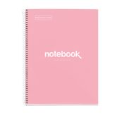 Notebook Emotions, Couverture rigide, A4, quadrillage 5x5 mm, 80 feuilles de 1 couleur, Miquelrius, Rose.