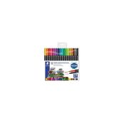 STAEDTLER 3187 - Marqueur double pointe - permanent - couleurs assorties - 3 mm / 0.5 mm - fin / ultra fin (pack de 12)