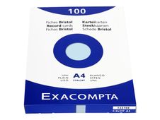 Exacompta - 100 fiches Bristol - A4 - bleu ciel uni