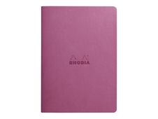 RHODIA Rhodiarama - Cahier de notes - reliure piquée - A5 (148 x 210 mm) - 32 feuilles / 64 pages - papier ivoire - ligné - couverture lilas - similicuir