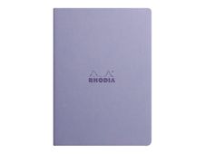 RHODIA Rhodiarama - Cahier de notes - reliure piquée - A5 (148 x 210 mm) - 32 feuilles / 64 pages - papier ivoire - ligné - couverture iris - similicuir