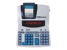 Rexel Ibico Professional 1491X - Calculatrice avec imprimante - LCD - 14 chiffres - alimentation batterie - blanc, bleu