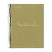 Notebook Eco Emotions, Carton recyclé, A4, quadrillage 5x5 mm, 80 feuilles de 1 couleur, Miquelrius, Vert.