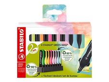STABILO GREEN BOSS - Pack de 8 surligneurs - couleurs assorties - encre à l'eau - 2-5 mm