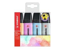 STABILO BOSS ORIGINAL Pastel - Pack de 4 surligneurs - couleurs assorties (bleu, orange, fuschia, gris)