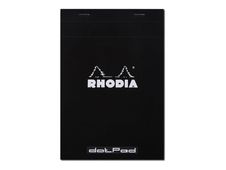 RHODIA - Almohadilla - grapado - N°16 - A5 - 80 hojas / 160 páginas - punteado - tapa negra - rigid cardboard