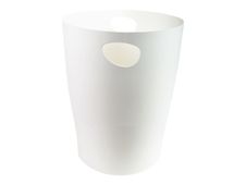 Corbeille à papier Exacompta ECOBIN 15L – Blanc - Polypropylène Recyclé - Certifié Ange Bleu - Poignées Intégrée