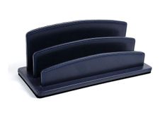 Quo Vadis Satiny - Trieur demi-rond 2 compartiments - 26 x 10,5 cm - bleu marine