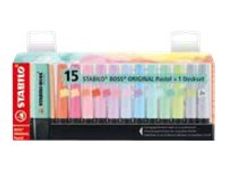STABILO BOSS ORIGINAL - Pack de 15 surligneurs - couleurs pastels assorties