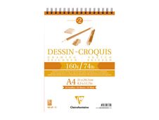 Clairefontaine - Bloc dessin croquis à spirale - A4 - 35 feuilles - 160 gr