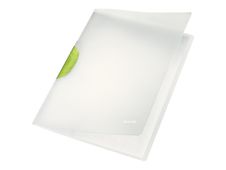 Leitz ColorClip Magic - Chemise à clip A4 - pour 30 feuilles - translucide avec pince verte foncée