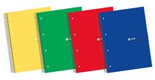 ENRI A4+ - Cuaderno – Cuaderno espiral – 160 hojas – 5 bandas colores – cuadriculado 5x5 – 4 taladros – tapa extradura – disponible en diferentes colores