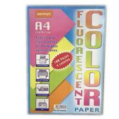 Papel color 100 hojas 4 colores fluor