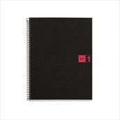 Miquelrius The Original - Cahier de notes - reliure à spirale - A4 (210 x 297 mm) - 80 feuilles / 160 pages - petits carreaux - 4 trous - rouge - polypropylène (PP)