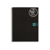 Miquelrius The Original - Cahier de notes - reliure à spirale - A4 (210 x 297 mm) - 80 feuilles / 160 pages - petits carreaux - 4 trous - polypropylène (PP)