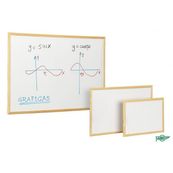 Pizarra economica blanca con marco madera. 60x90cm