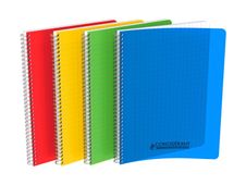 Conquérant Classique - Cahier à spirale A4 (21x29,7cm) - 100 pages - grands carreaux (Seyes) - disponible dans différentes couleurs