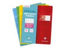 Clairefontaine Metric - Cahier pour déficients visuels - 17 x 22 cm - 96 pages - Grands carreaux noirs agrandis - Disponible en différents coloris