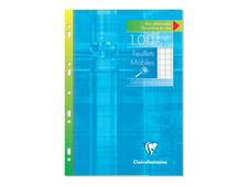 Clairefontaine - feuilles simples pour déficients visuels - A4 - 100 pages - Grands carreaux noirs agrandis - Perforées