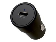 JAYM - Chargeur allume cigare pour voiture - 1 USB + câble USB-C vers Lightning - noir