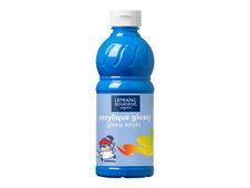 Lefranc Bourgeois Glossy - Peinture acrylique - cyan bleu primaire - 500 ml