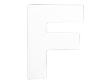 Décopatch - Lettre de décoration - F - petit - 12 cm - blanc - papier mâché