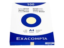 Exacompta - Pack de 100 Fiches Bristol - A4 - uni - jaune
