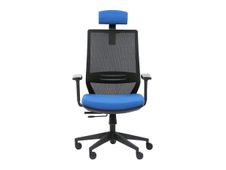 Fauteuil de bureau TECSY- accoudoirs - noir/bleu