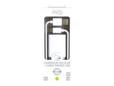 JAYM Pop - Pack chargeur secteur + câble USB vers micro-USB - 1.5 m - blanc