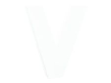 Décopatch - Lettre de décoration - V - petit - 12 cm - blanc - papier mâché