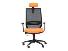 Fauteuil de bureau TECSY - accoudoirs - noir/orange