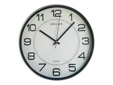 UNILUX MAGNET - Horloge - quartz - montage mural - 30.5 cm - gris métal