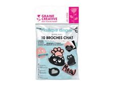 Graine Creative Plastique Dingue - Épingle d'artisanat - 22 pièces - chat