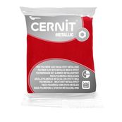 Cernit Metallic - Pâte à modeler - 56 g - rouge - argile polymère