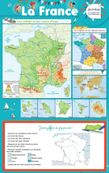 Poster Éducatif Géographie de la France (43x69cm) - Carte Effaçable - idéal de la maternelle au CE2
