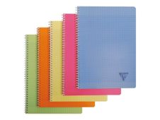 Clairefontaine Linicolor - Cahier polypro à spirale A4 (21x29,7cm) - 180 pages - grands carreaux (Seyes) - disponible dans différentes couleurs