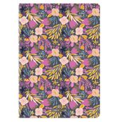 Carnet A6 ligné/petits carreaux Salto fleurs mauves