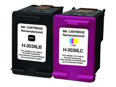 Cartouche compatible HP 303XL - pack de 2 - noir, cyan, magenta, jaune - UPrint H.303XLBK/CL 
