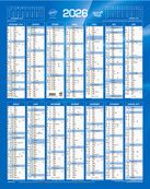 Quo Vadis - Calendrier vertical 12 mois sur 1 face - 43 x 55 cm - bleu