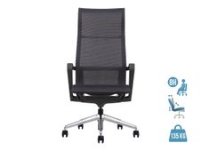 Fauteuil de bureau CHARLES - accoudoirs fixes - appui-tête intégré - noir