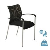 Chaise JULIA - avec accoudoirs - assise et dossier noir