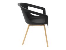 Chaise ONENNA - pieds bois - accoudoirs intégrés - coque noire